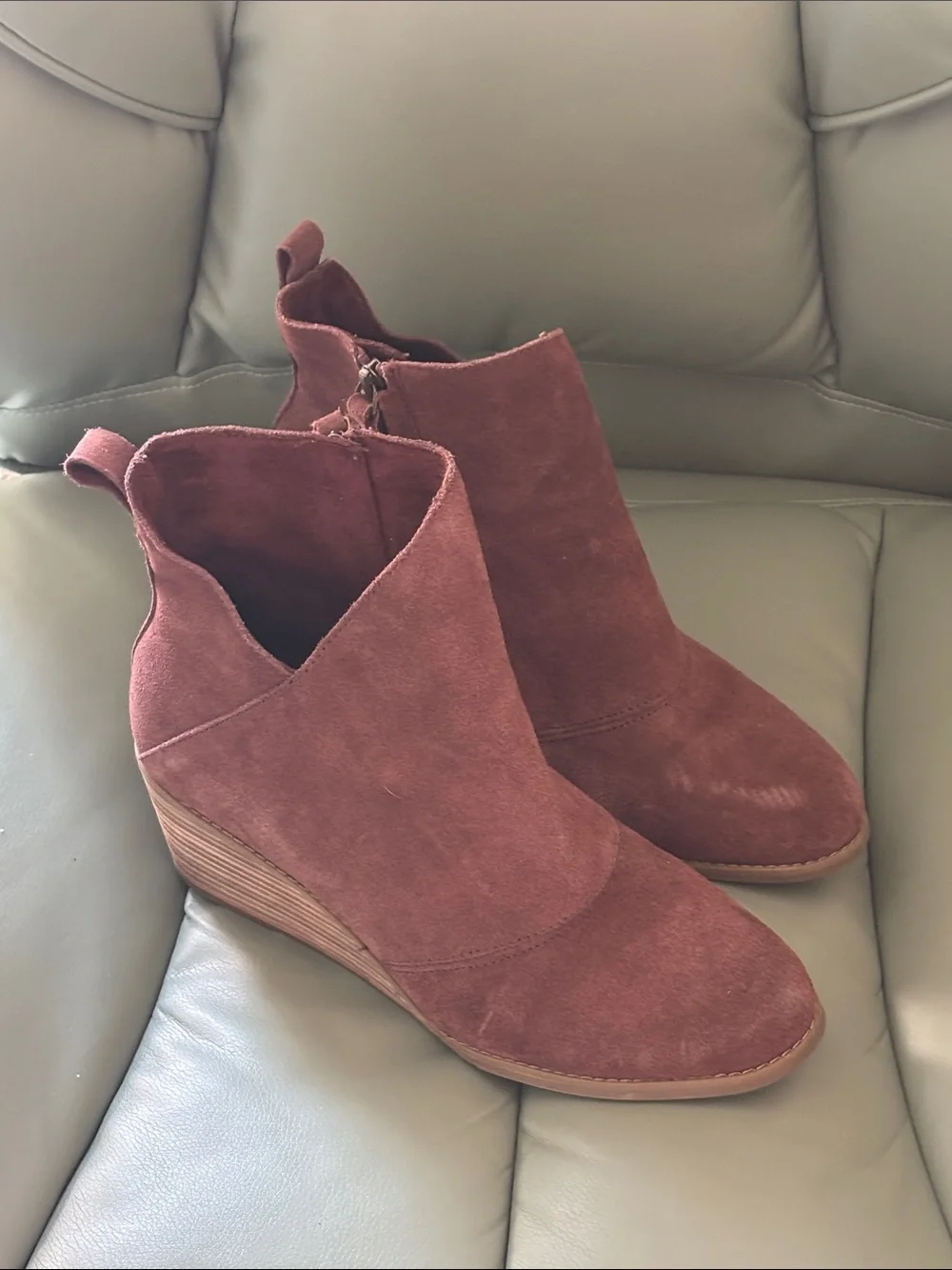Tom’s Suede Wedge Ankle Boot